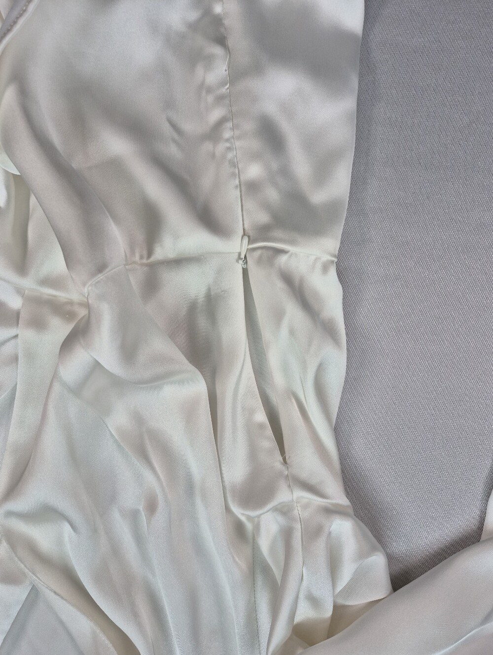 Zara Women's L White Silk Effect Draped Long Sleeve Shirt Dress 4437/098 NWT - Picture 7 of 16